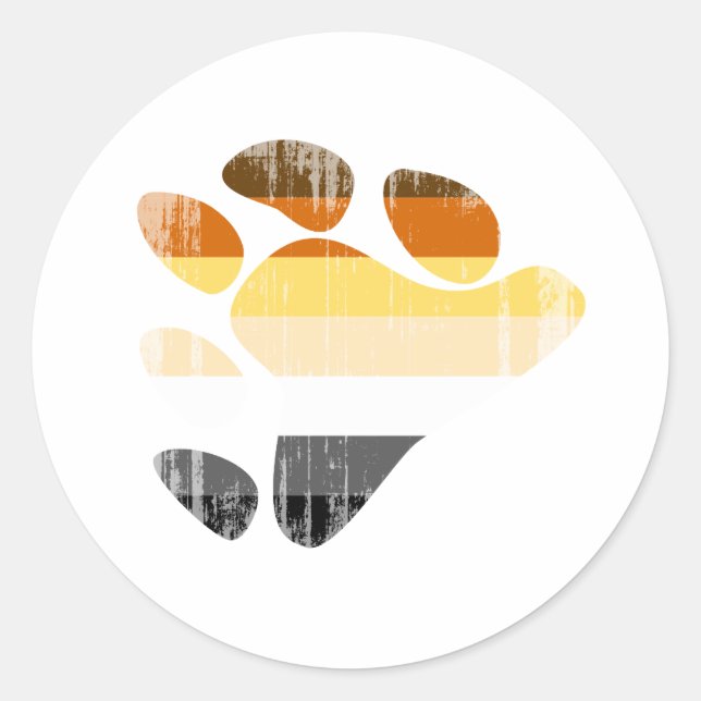 Sticker Rond Symbole de l'ours en détresse (Devant)