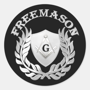Sticker Rond Symbole de maçonnerie en argent