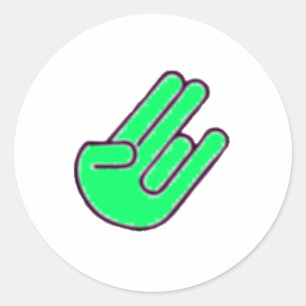 Sticker Rond Symbole de main de fumier