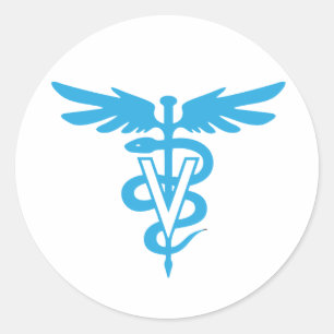 Sticker Rond Symbole de médecine vétérinaire