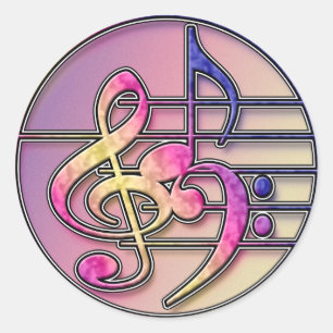 Sticker Rond Symbole de musique