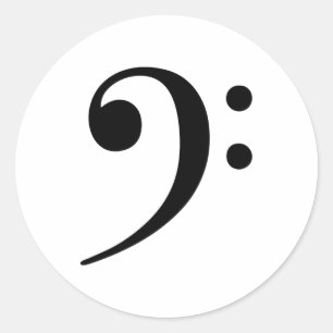 Sticker Rond Symbole de musique Bass Clef