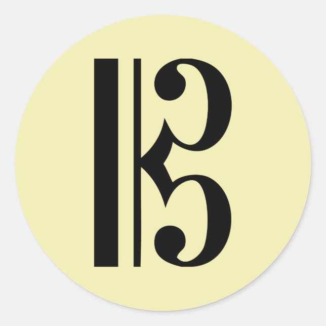 Sticker Rond Symbole de musique C-Clef (Devant)