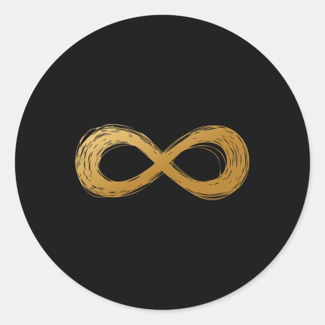 Sticker Rond Symbole de neurodiversité Golden Infinity - Autism (Devant)