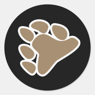 STICKER ROND SYMBOLE DE PAGE D'OURS 3D