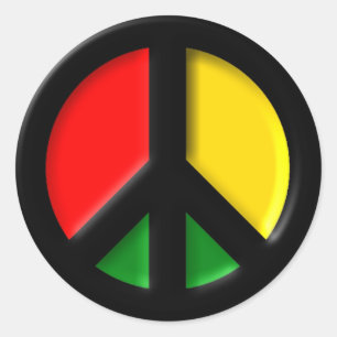 Sticker Rond Symbole de paix CND de Rasta Ban