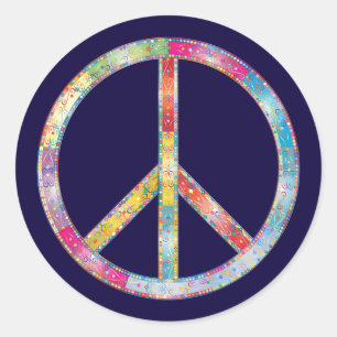 Sticker Rond SYMBOLE DE PAIX Coloré