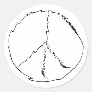 Sticker Rond Symbole de paix créatif isolé noir