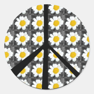 Sticker Rond Symbole de paix des marais blancs