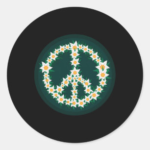 Sticker Rond Symbole de paix Edelweiss Alpes Montagnes Edelweis