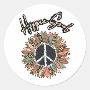 Sticker Rond SYMBOLE DE PAIX Hippie Soul Tournesol