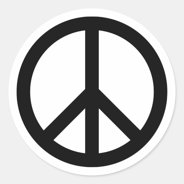 Sticker Rond Symbole de paix noir (Devant)
