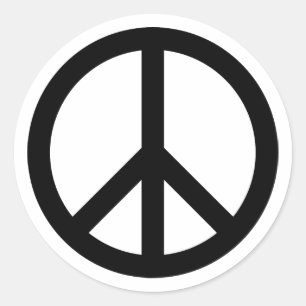 Sticker Rond Symbole de paix noir