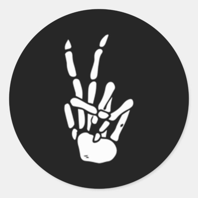 Sticker Rond SYMBOLE DE PAIX Squelette (Devant)