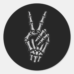 Sticker Rond SYMBOLE DE PAIX Squelette 1