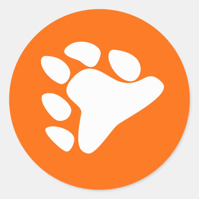 STICKER ROND SYMBOLE DE PAW BLANC (Devant)