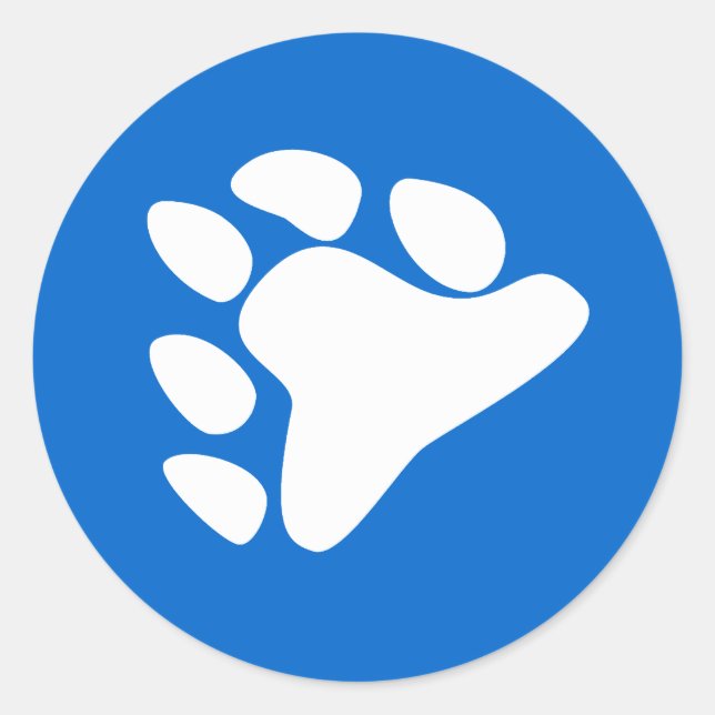 STICKER ROND SYMBOLE DE PAW BLANC (Devant)