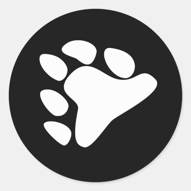 STICKER ROND SYMBOLE DE PAW BLANC (Devant)