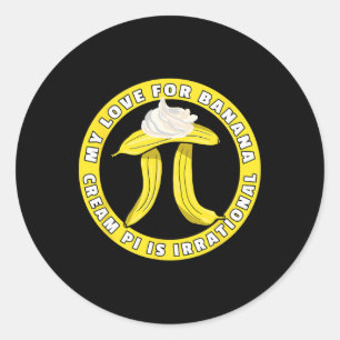 Sticker Rond Symbole de Pi Jour Funny - Bynana Cream Pie Pun