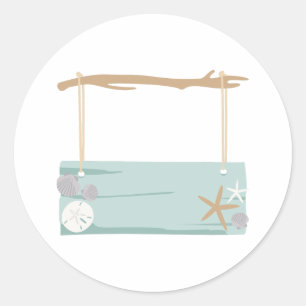 Sticker Rond Symbole de plage