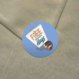 Sticker Rond Symbole de poche de haies gratuites Funny Hérisson