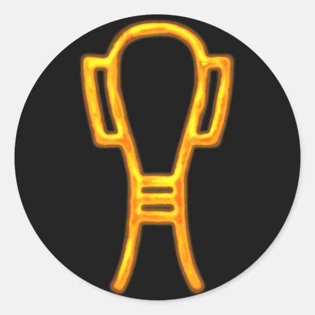 Sticker Rond Symbole de protection égyptienne en boucle Sa (Devant)