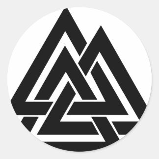 Sticker Rond Symbole de protection nordique Valknut Viking Nors