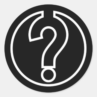 Sticker Rond Symbole de question en cercle noir