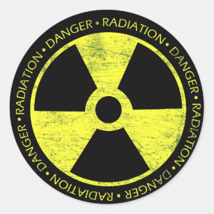 Sticker Rond Symbole de radiation