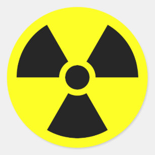 Sticker Rond Symbole de Radiation Trefoil