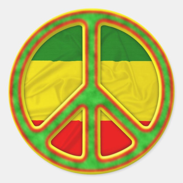 Sticker Rond Symbole de Rasta Peace (Devant)