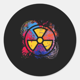 Sticker Rond Symbole de rayonnement de médecine nucléaire Color