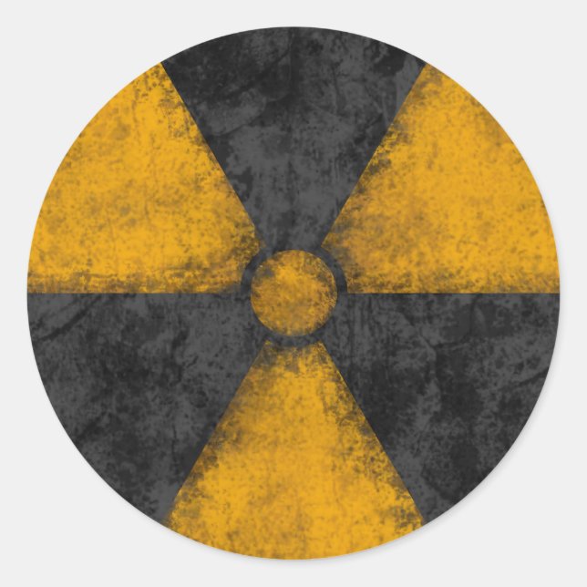 Sticker Rond Symbole de rayonnement en détresse (Devant)