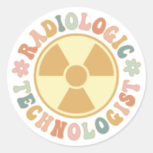 Sticker Rond Symbole de rayonnement, Technologue en radiologie