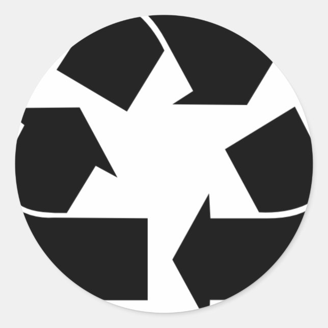 Sticker Rond Symbole de recyclage (Devant)