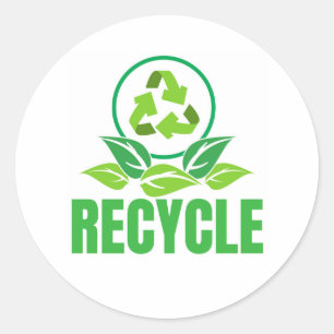 Sticker Rond Symbole de recyclage