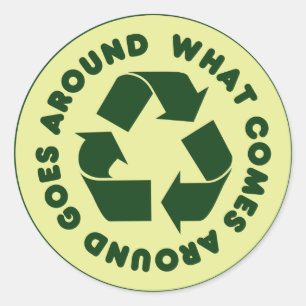 Sticker Rond Symbole de recyclage