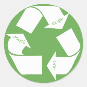 Sticker Rond Symbole de recyclage