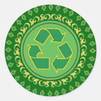 Sticker Rond SYMBOLE DE RECYCLAGE DE Médallion