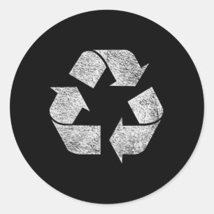 Sticker Rond Symbole de recyclage Logo Jour des terres Green De