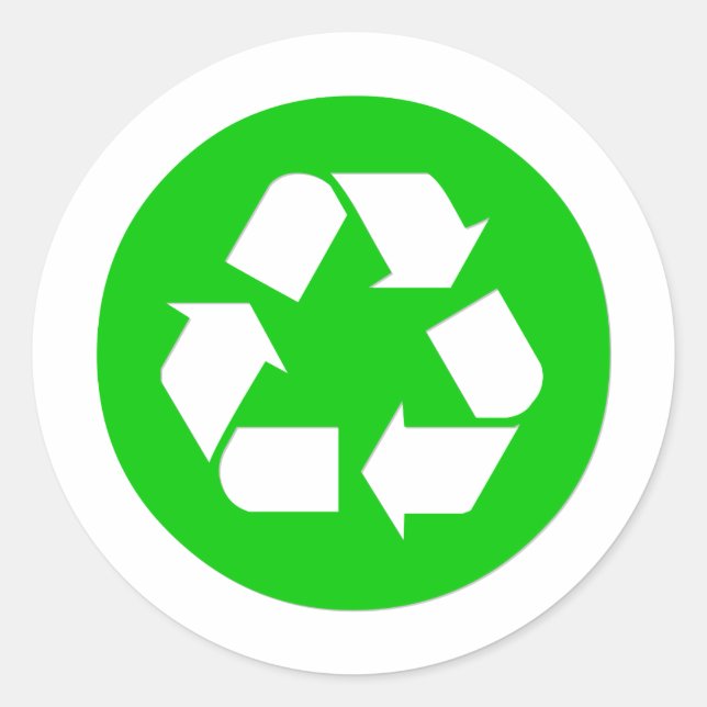 Sticker Rond Symbole de recyclage - Réduire, réutiliser, recycl (Devant)