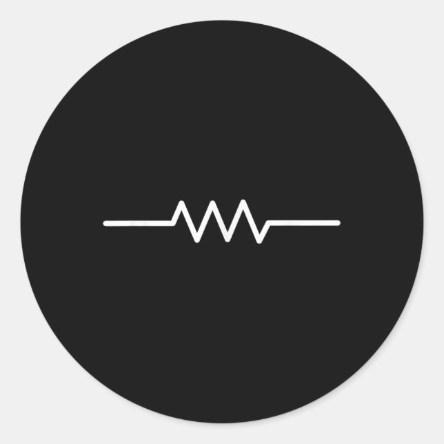 Sticker Rond Symbole de résistance électrique Funny Engineer Ci (Devant)