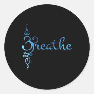 Sticker Rond Symbole de respiration de méditation de yoga Zen s