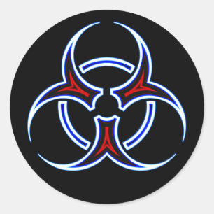 Sticker Rond Symbole de risque biologique tribal