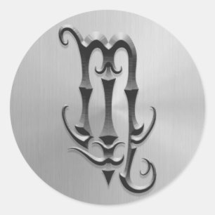 Sticker Rond Symbole de scorpion en acier inoxydable