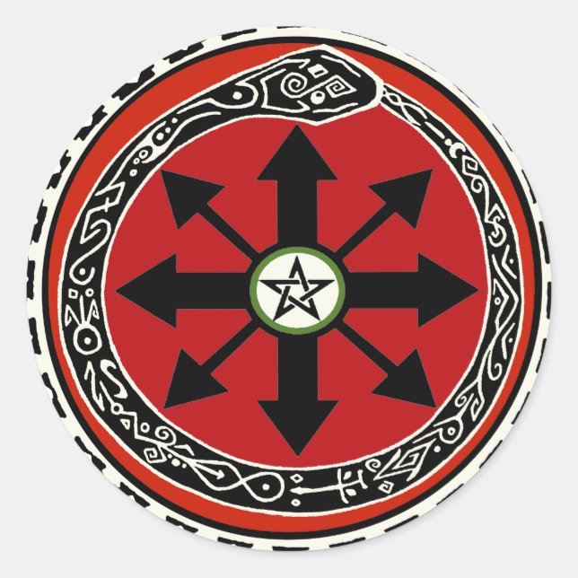 Sticker Rond Symbole de sorcellerie pour le chaos (Devant)