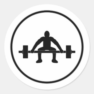 Sticker Rond Symbole de soulèvement du poids
