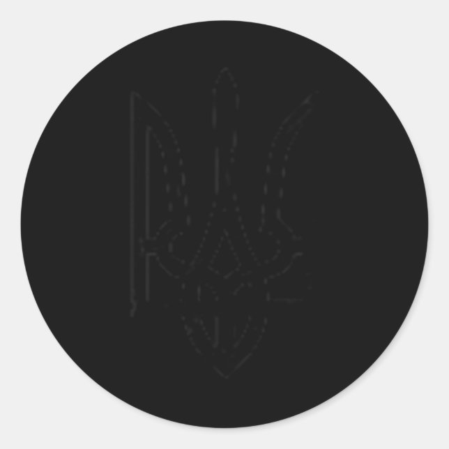Sticker Rond Symbole de trident ukrainien - Ukraine Tryzub  (Devant)