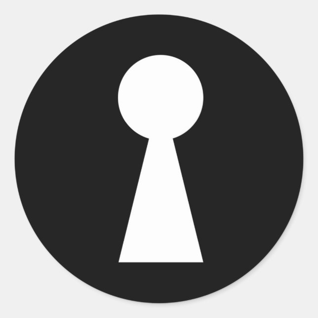 Sticker Rond symbole de trou de touche signe secret indiscret (Devant)