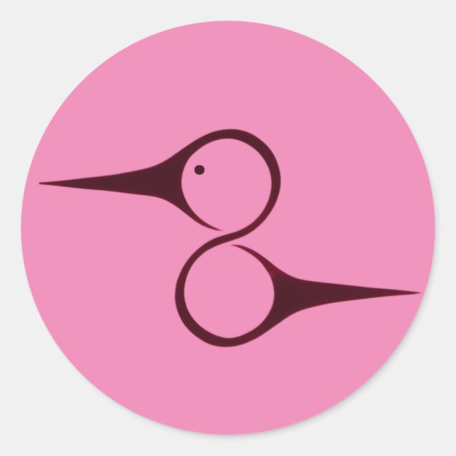 Sticker Rond Symbole des colibris amérindiens (Devant)